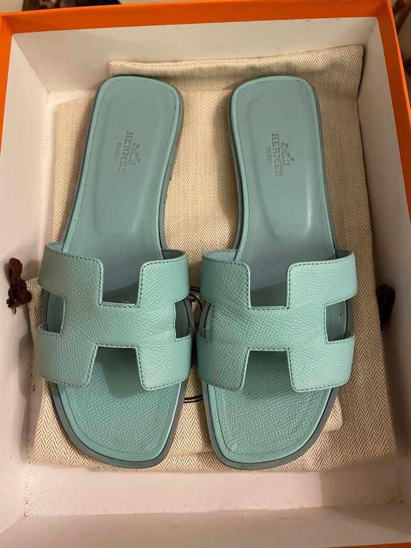 Hermes, Shoes, Hermes Oran Sandal Etoupe In Swift Leather Size 36