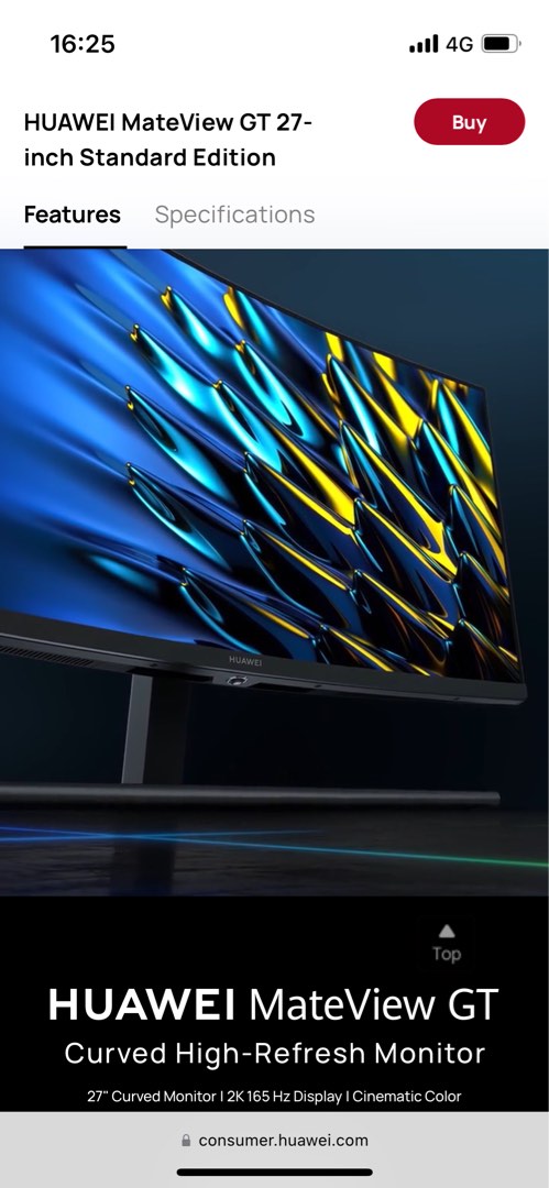 HUAWEI MateView GT 27" Curved High-Refresh Monitor, Computers & Tech ...