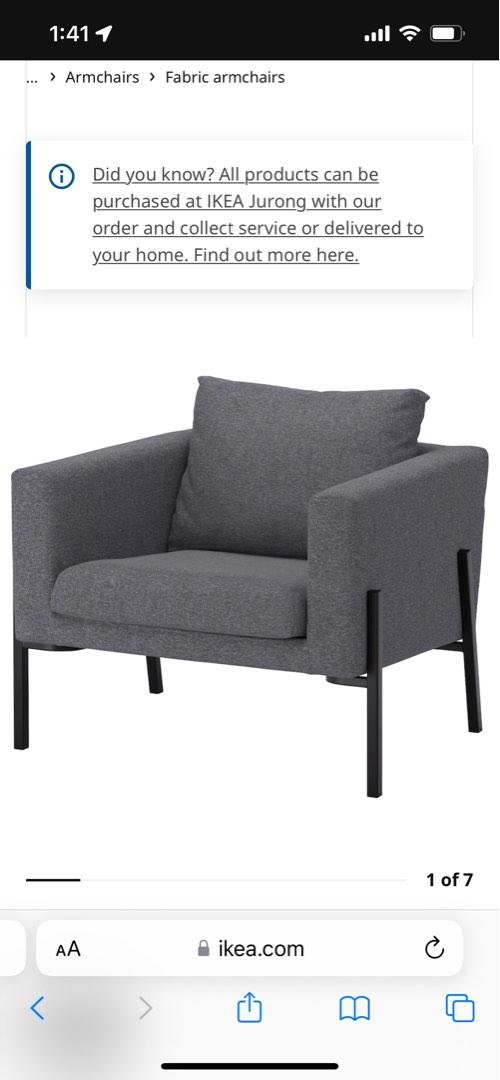 IKEA armchair KOARP, Furniture & Home Living, Furniture, Chairs on