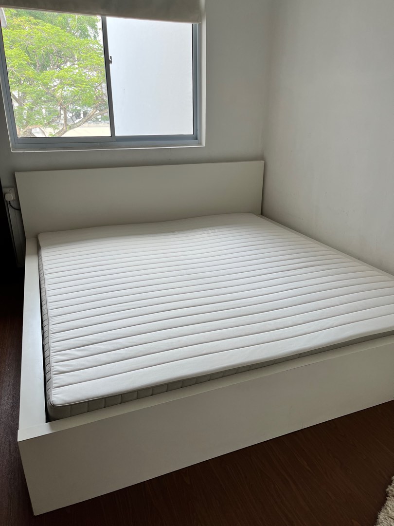 IKEA bed and bed frame, Furniture & Home Living, Furniture, Bed Frames
