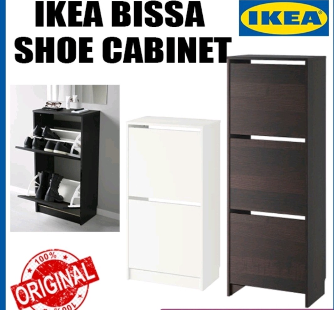 BISSA Shoe cabinet with 2 compartments, White, 49x28x93cm – Home