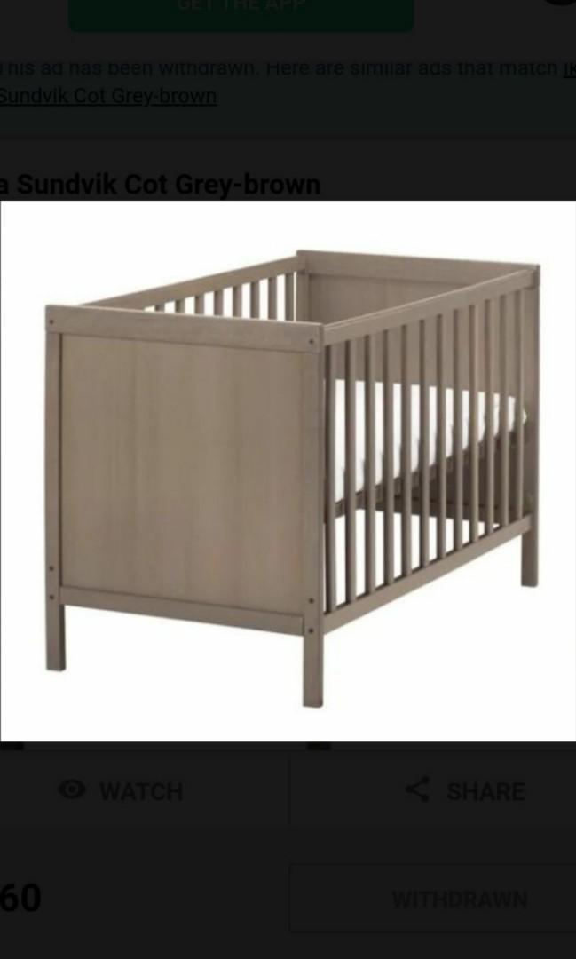 Ikea SUNDVIK baby convertible cot, Furniture & Home Living, Furniture, Bed Frames & Mattresses