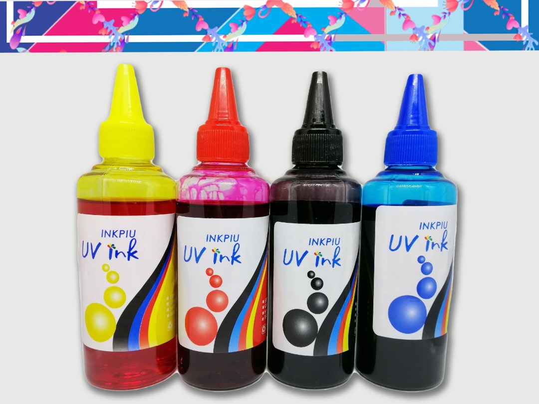 Inkpiu Universal Dye Ink 100ml UV Dye Ink for Inkjet Printer (C/M/Y/K