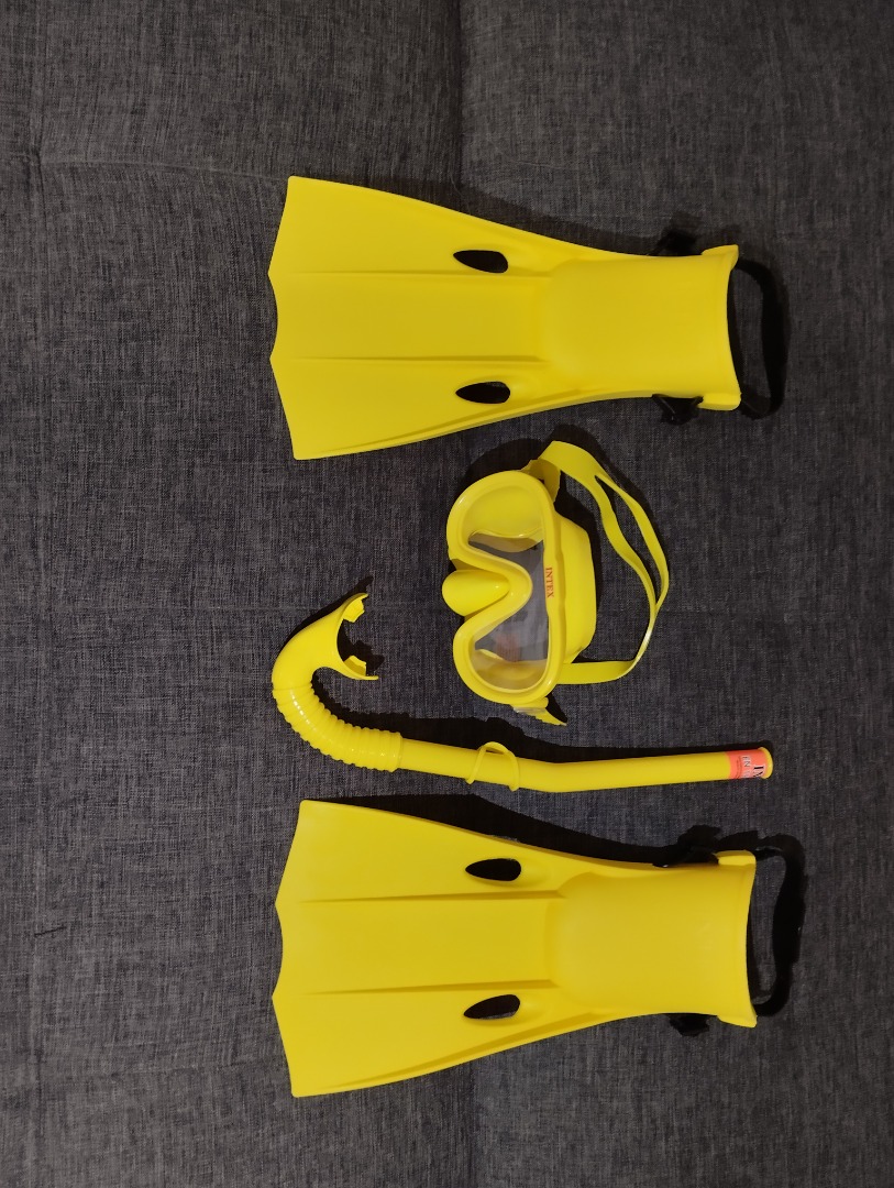 INTEX Flippers Mask & Snorkel Set for kids, Sports Equipment, Sports