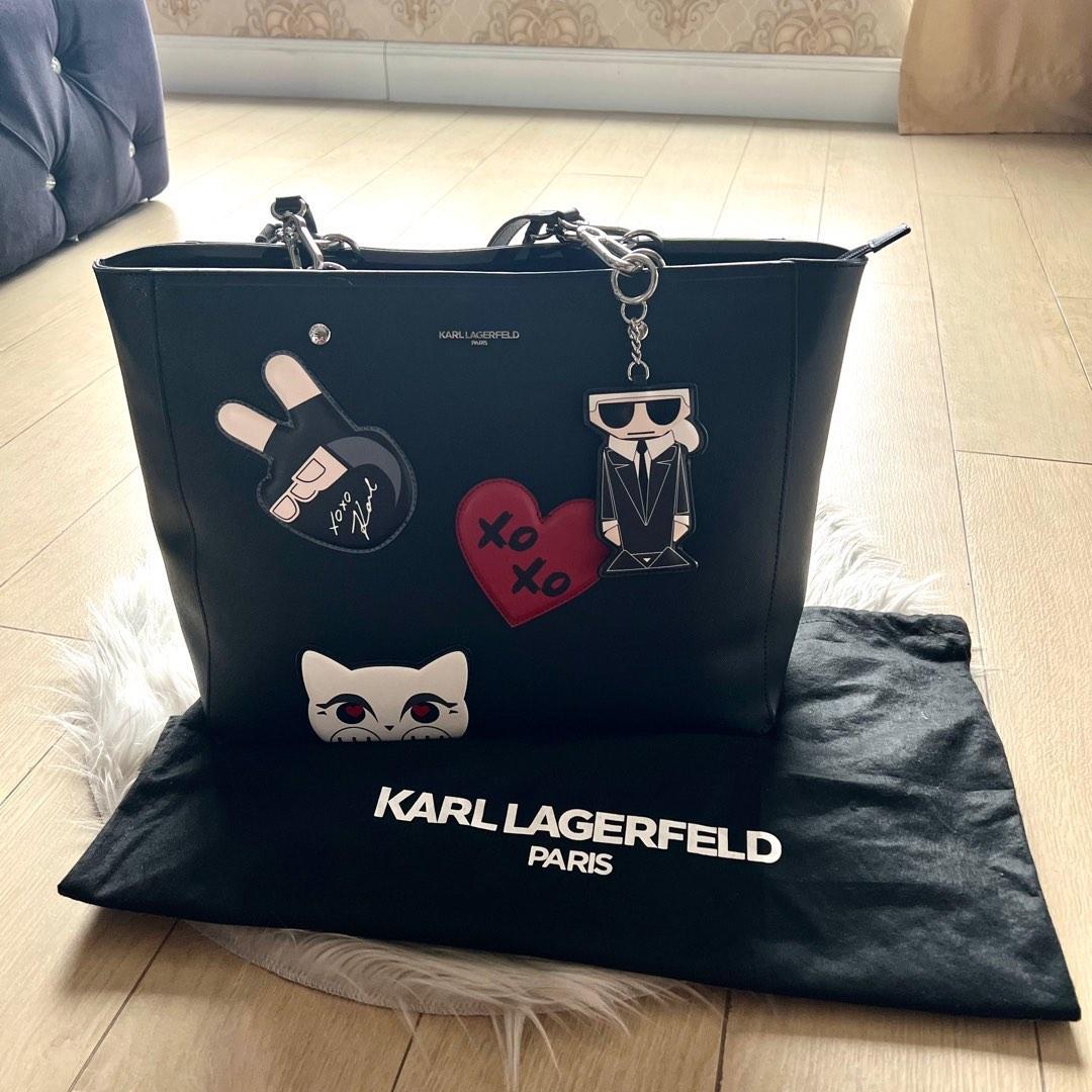 Karl Lagerfeld Adele Patch Backpack in Black