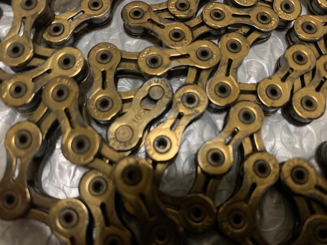 KMC X10SL Superlight version gold chain for 10 Spd less than 200km used Bike Chain with KMC reusable Missing Link