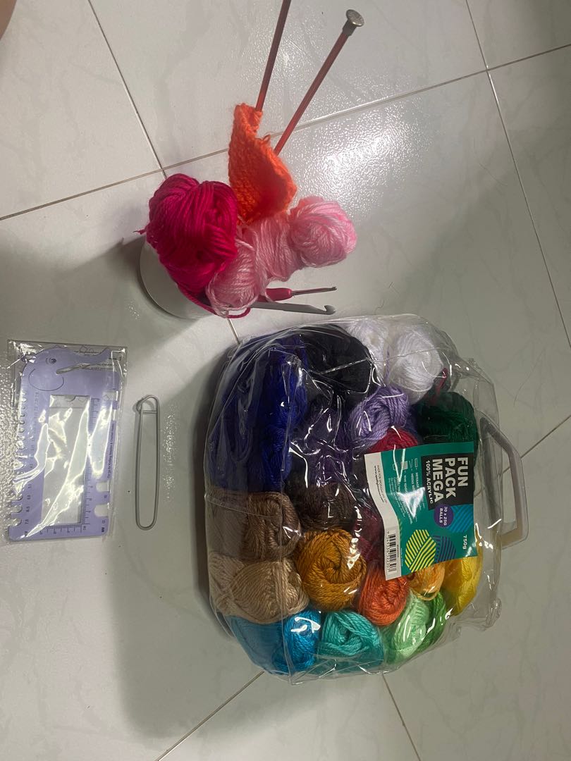 Knitting and crochet set, Hobbies & Toys, Stationery & Craft, Handmade