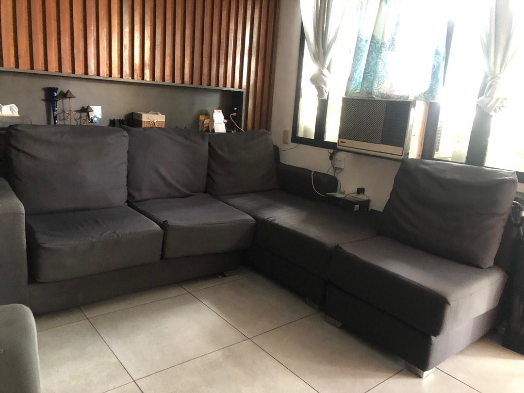 L Shape Sofa (Category: Sofas) located in Manila. Submitted by artsygunda (Listing ID 1182917442, Image 2). Description: Excellent condition L shape sofa Navy Blue 3pc set with 2 pillows Bought at SM Home for 28K Slightly Negotiable Hard to let go Sofa Rfs: needs space at living room .