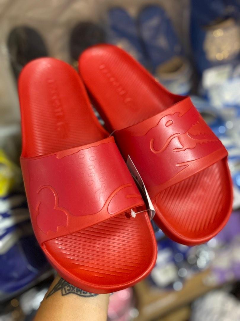 Lacoste discount red slides