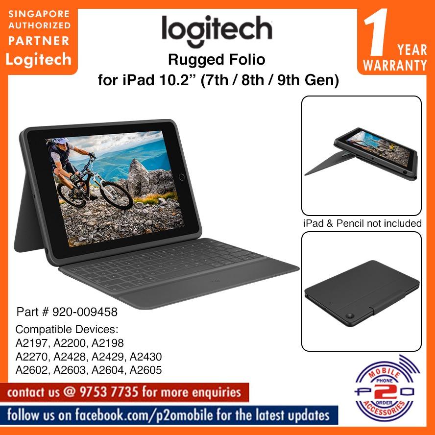 Logitech Rugged Folio - Protective Keyboard Case for iPad (7th, 8th, 9th &  10th gen)