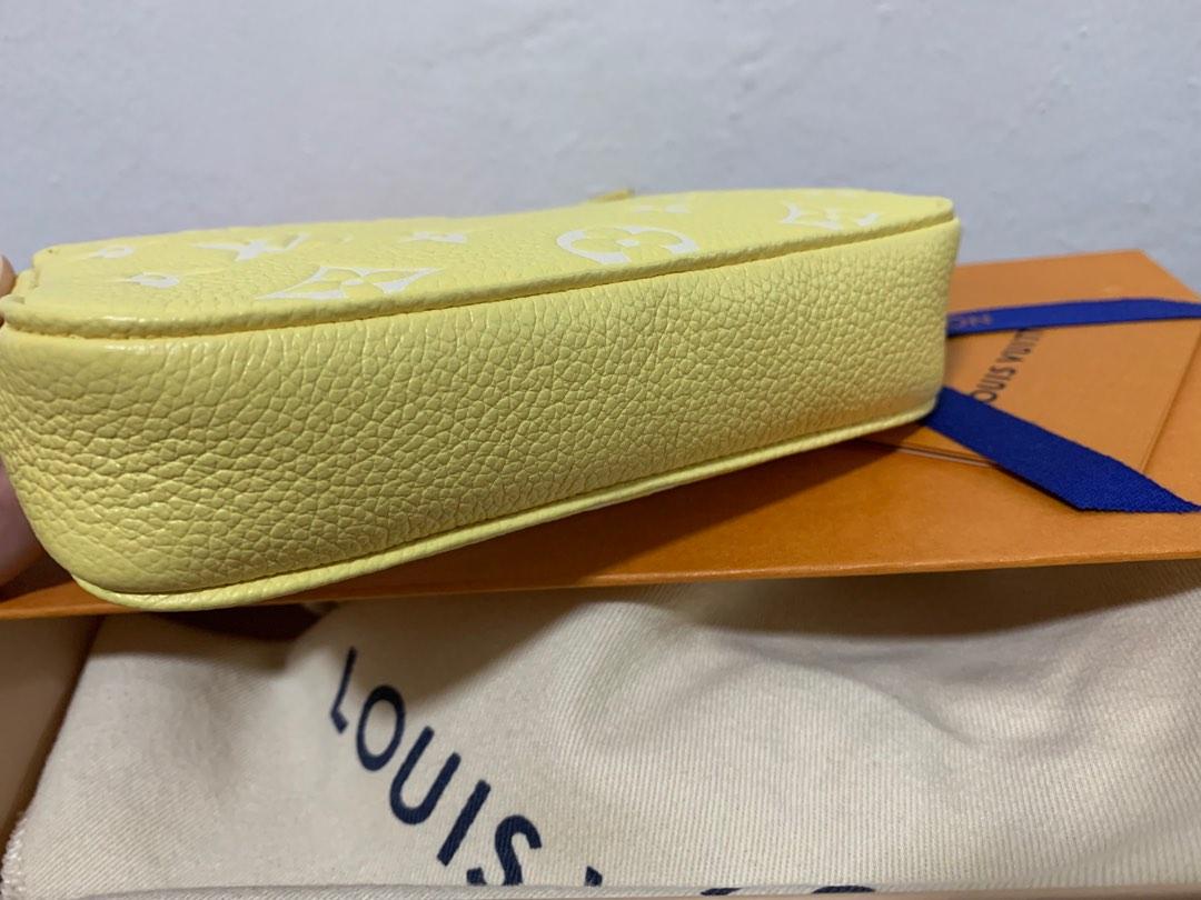 LOUIS VUITTON Mini Pochette Accessoires Monogram Empreinte Leather Yellow  M46129