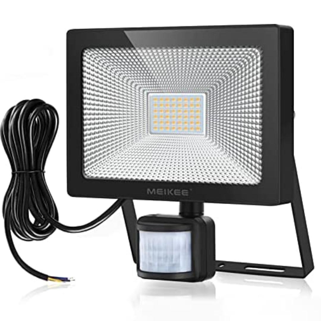 MeiKee 50W LED Motion Sensor Flood light, Furniture  Home Living, Lighting   Fans, Lighting on Carousell