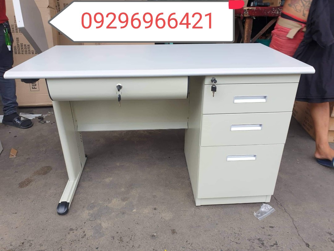 Metal Office Table With Drawers, Furniture & Home Living, Office