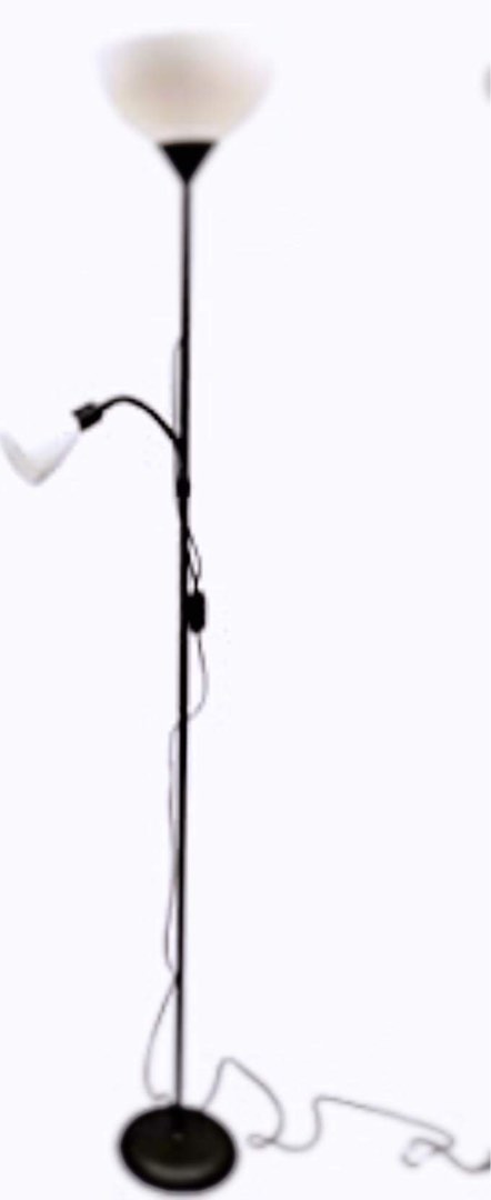 Rackhams LED Mother and Child Floor Lamp in Matte Black with Rotary Dimmer Switches by Rackhams