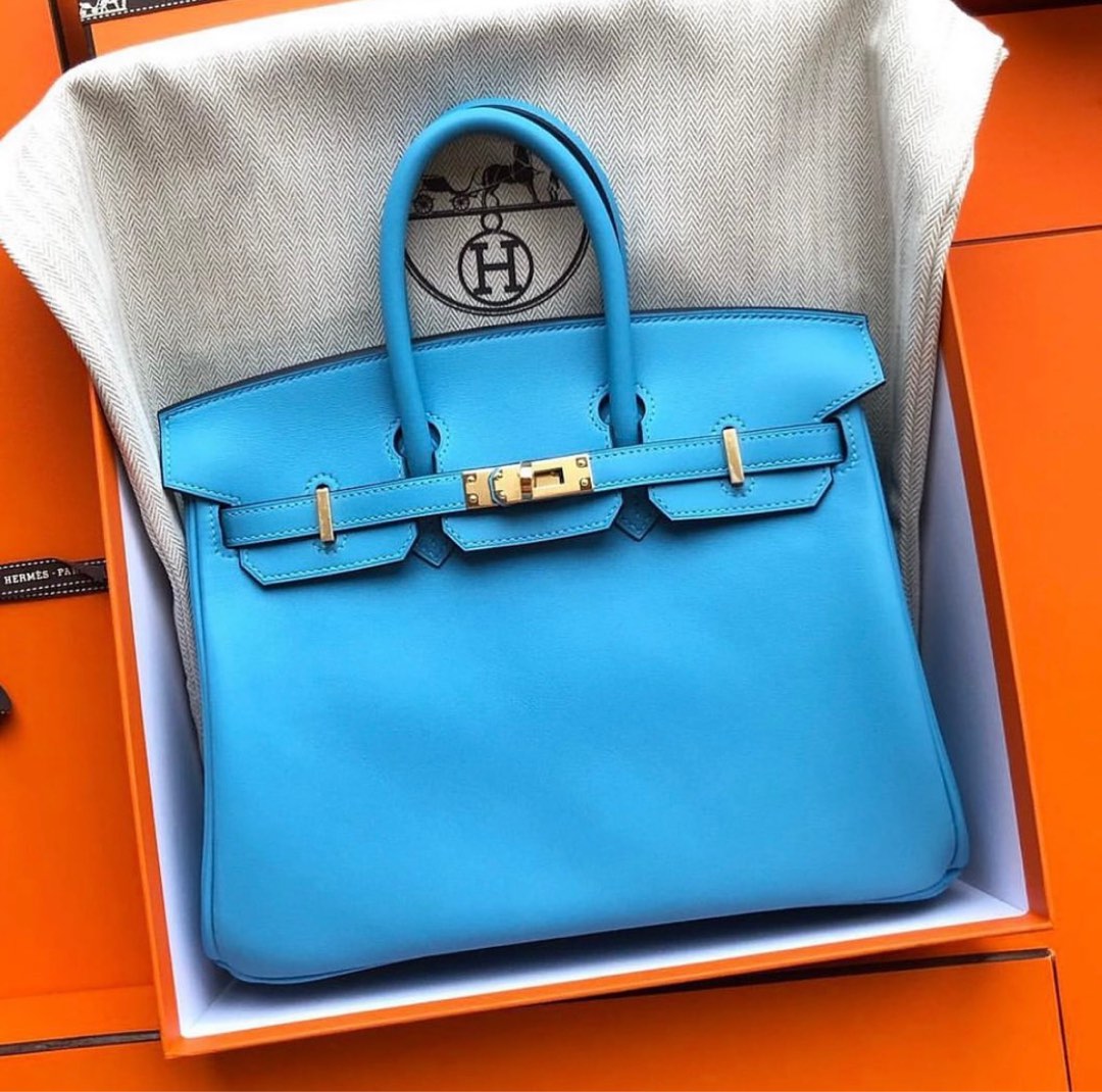 Hermes Birkin 25 Anemone Swift, Luxury, Bags & Wallets on Carousell