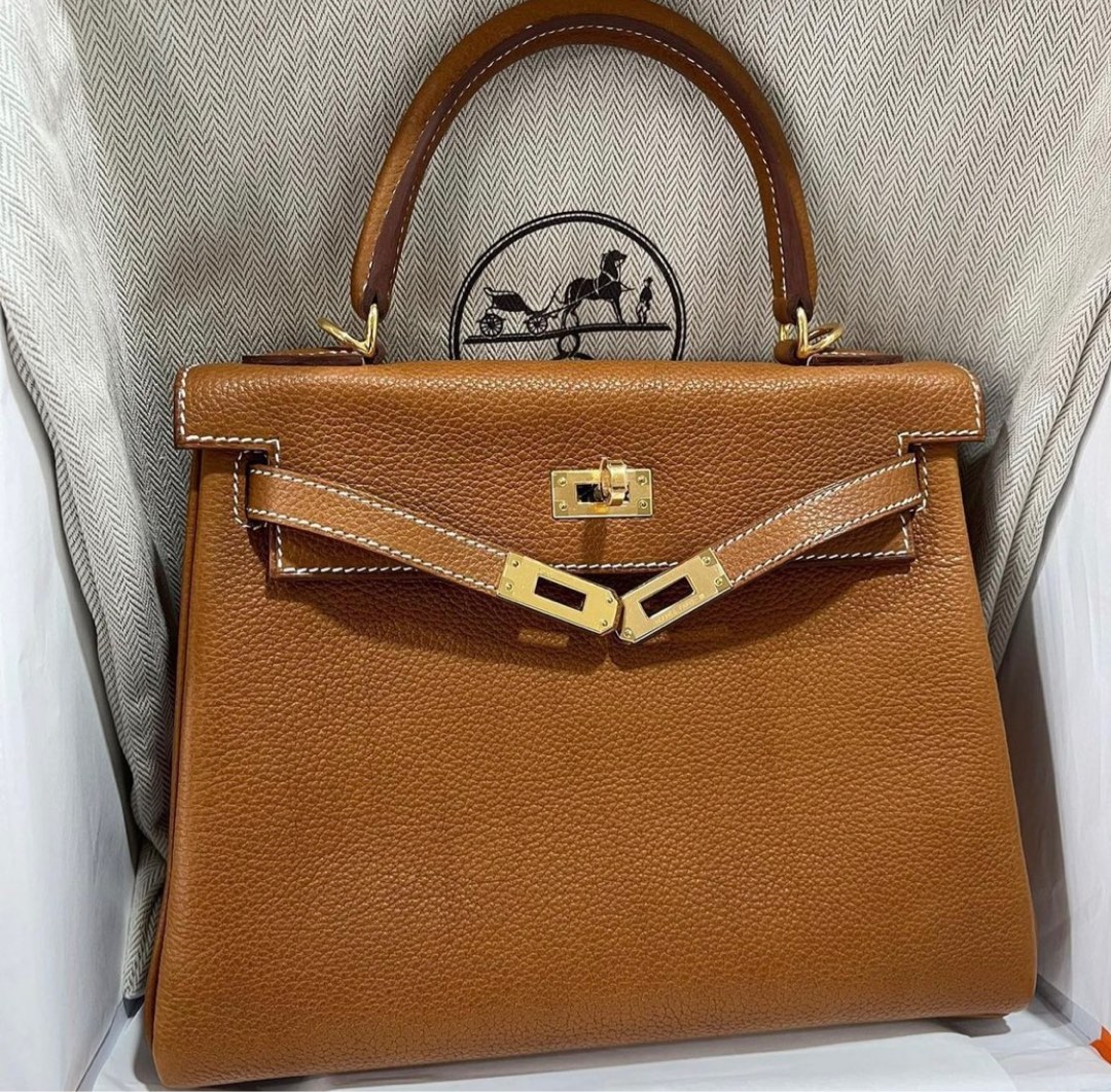 NEW Hermes Kelly 25 Fauve Faubourg Barenia Ghw, Luxury, Bags
