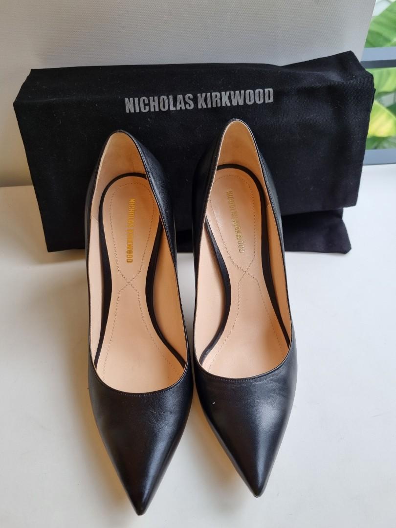 Nicholas Kirkwood Black Heels with Pearl Women s Fashion