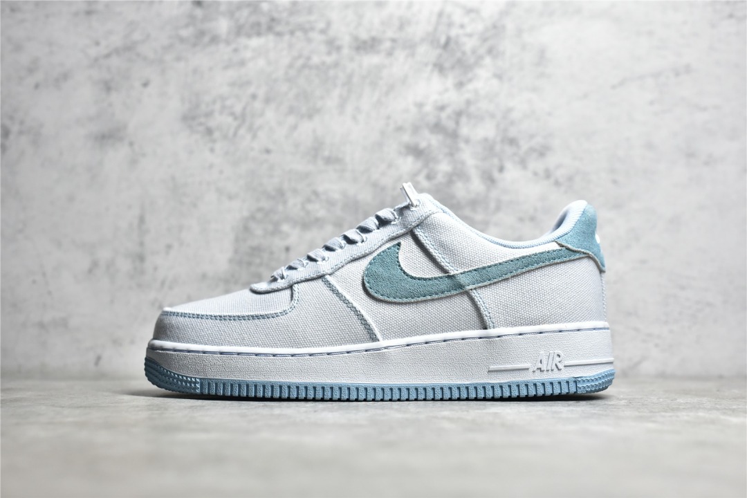 Nike Air Force 1 I 07 LV8 Low Canvas Suede Dip Dye Blue Football Grey  DQ8233 001