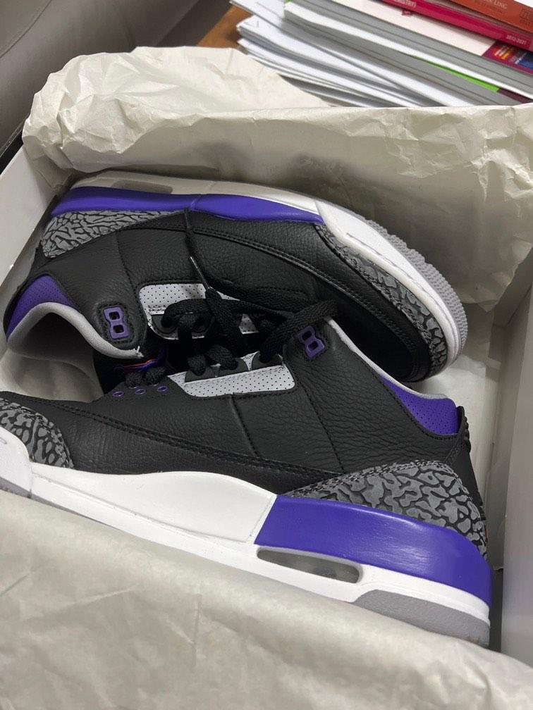 Nike Air Jordan Retro 3 COURT PURPLE CEMENT GREY