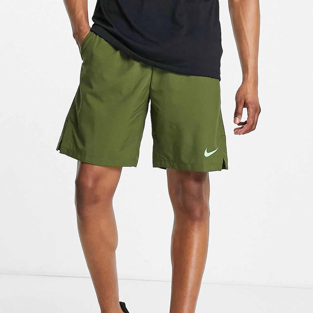 olive green nike shorts mens