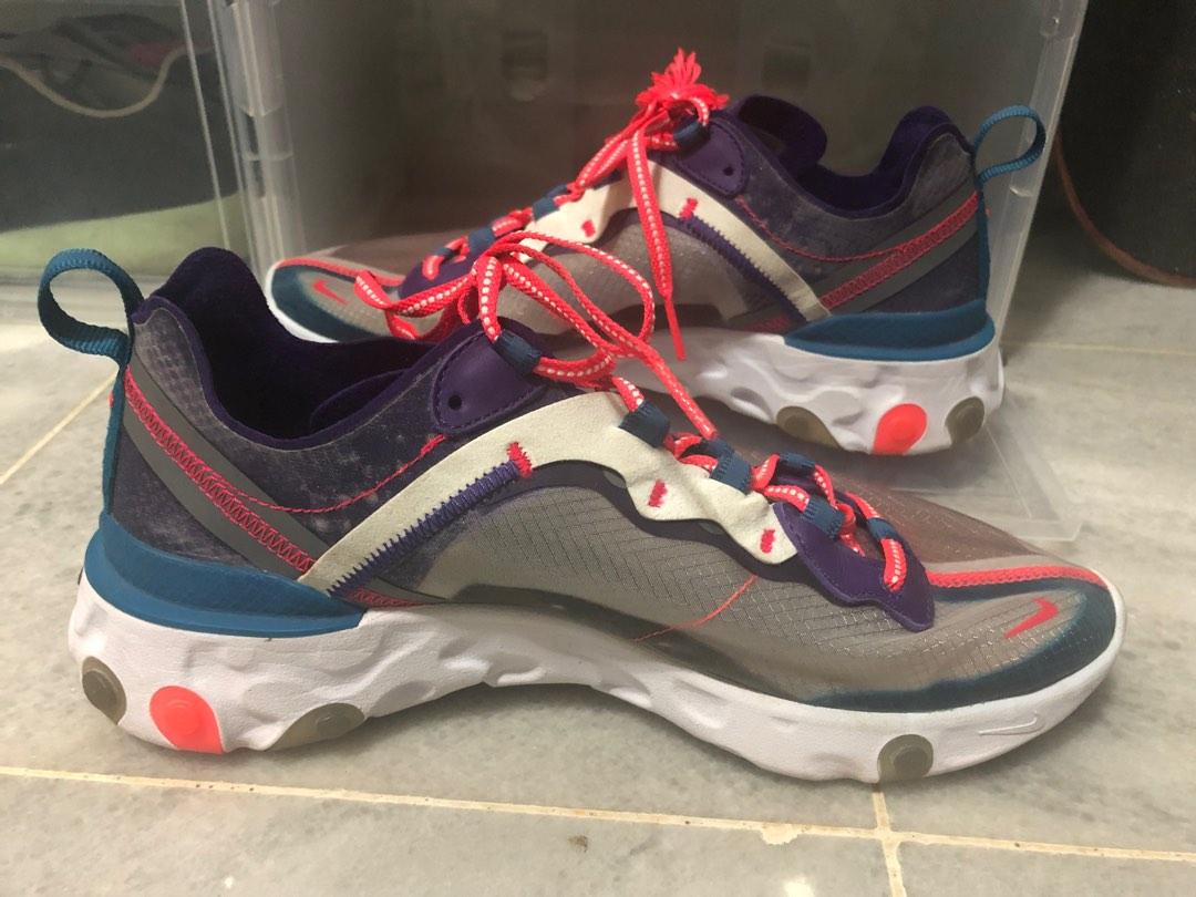 Nike React Element 87 (Category: Sneakers) located in Ampang. Submitted by kertasterbang (Listing ID 1183067991, Image 2). Description: Nike React Element 87 Condition cun tapi tali ada defect Size UK7.5 Kotak tak ada sebab beli dekat Jepun. Tak muat dlm beg nak bwk balik. RM180 include postage. No nego COD Ampang.