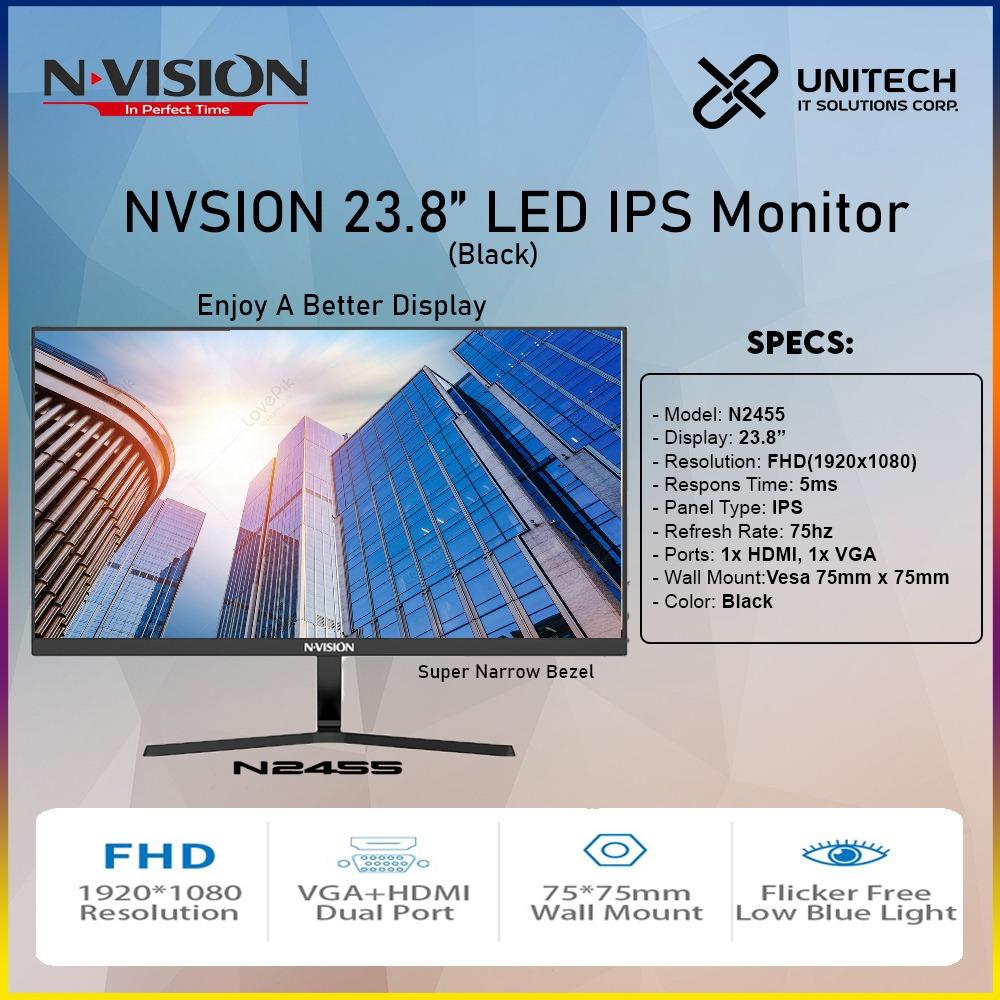 Nvision 23.8" N2455 IPS Monitor (BRAND NEW), Computers & Tech, Parts