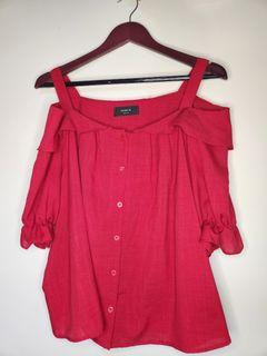 Off Shoulder Blouse Red