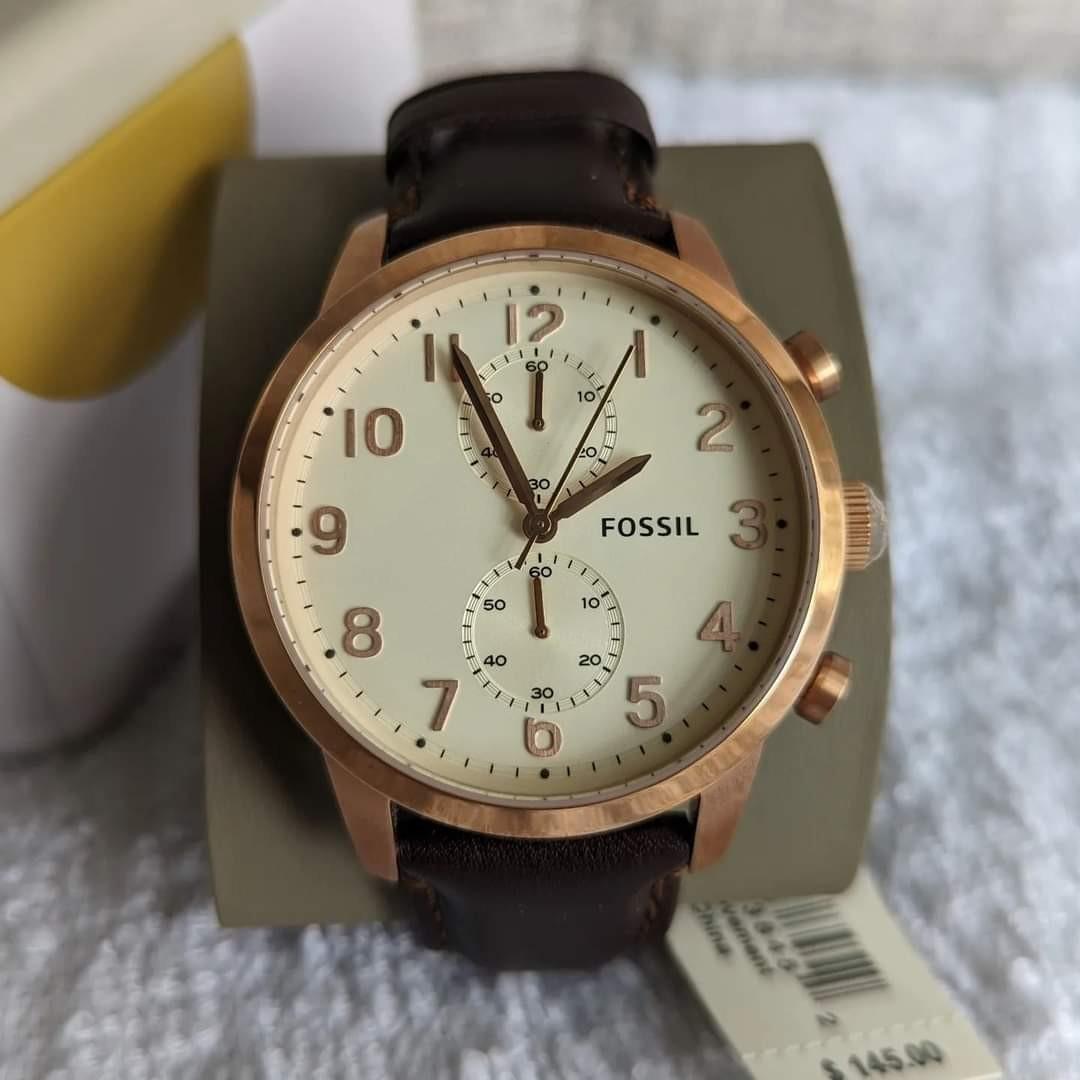 Orig Fossil Townsman FS4987 Chronograph Dial Leather Men s Watch