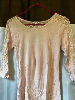 Pale pink long-sleeved top