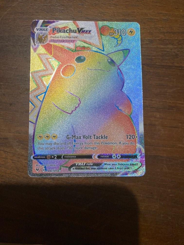 Pikachu vmax rainbow secret rare 188 Pokémon holo, Hobbies & Toys, Toys ...