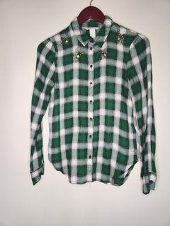 Plaid Dress Shirt Green