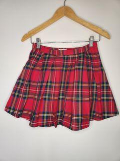 Plaid Pleated Mini Skirt