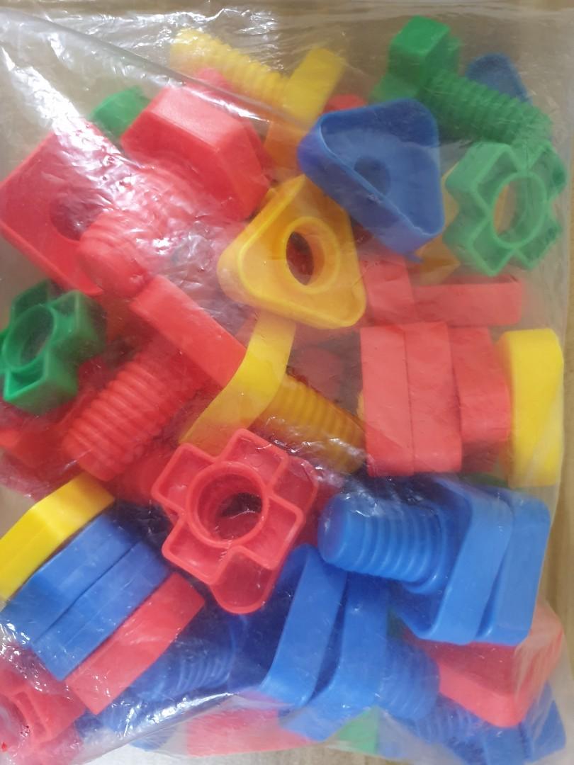 Plastic nuts and bolts, Hobbies & Toys, Toys & Games on Carousell