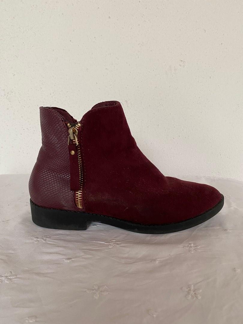 Primark burgundy boots hot sale