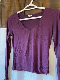 Purple long-sleeved shirt
