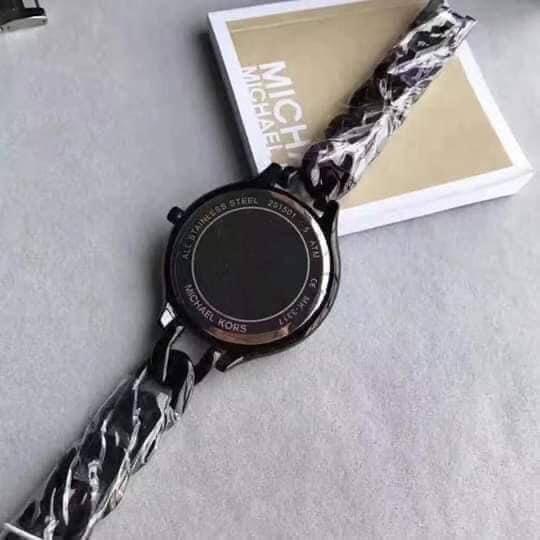 READY STOCK ORIGINAL MICHAEL KORS SLIM RUNWAY BLACK DIAL BLACK