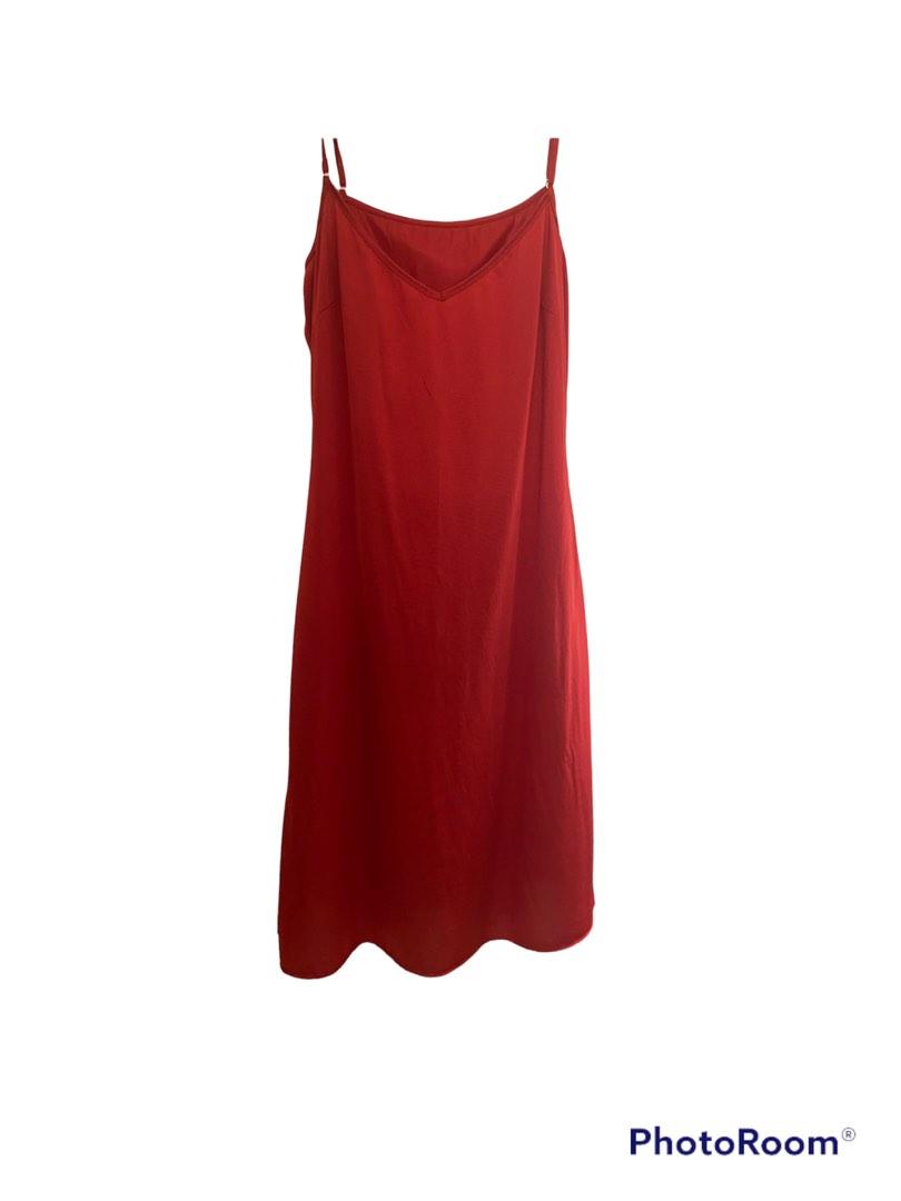 Rinti Slip Dress de satén rojo
