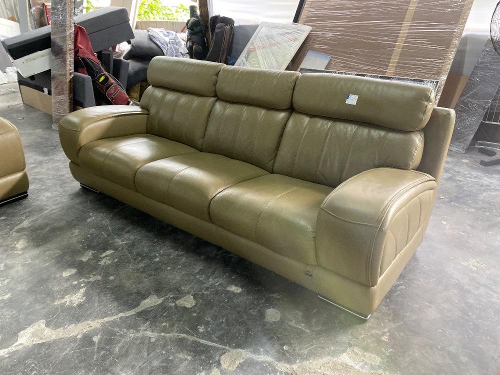 Sofa kulit deals 3 seater