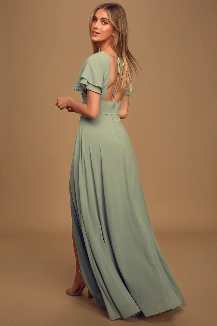 Sage Green Modest Maxi Dress – Minimal Elegant Style main image 1