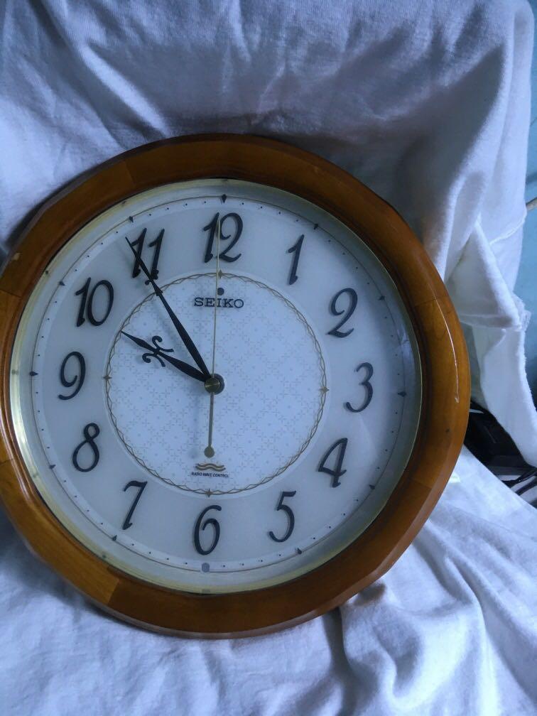 seiko radiowave wall clock made in japan, Luxury, Watches on Carousell