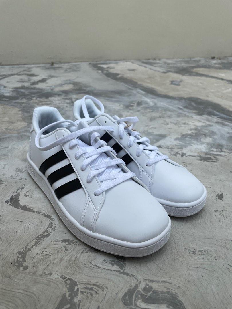 Adidas Grand Court K Sepatu Sneakers, Fesyen Wanita, Sepatu di