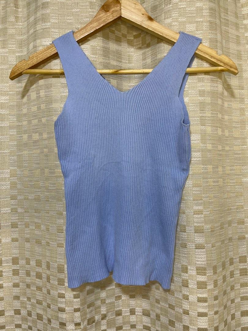 Sky Blue Ribbed Knitted Top (S-M) (Category: Sleeveless) located in San Mateo. Submitted by farfetchedclothes (Listing ID 1182213413, Image 2). Description: PLEASE READ CAREFULLY! • Actual colors may vary slightly due to lighting sources or your screen settings. • All items are 𝗣𝗥𝗘𝗟𝗢𝗩𝗘𝗗 unless stated as brandnew; minimal flaws may be present but will not warrant dissatisfaction. • Kindly manage your expectations • I will only reserve item