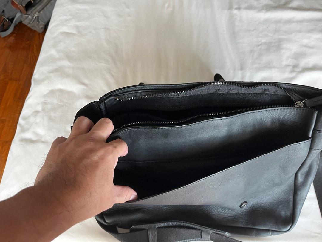 Stylish Frank and Oak black leather briefcase for sale