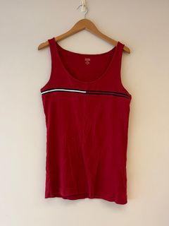 Tommy紅色無袖上衣