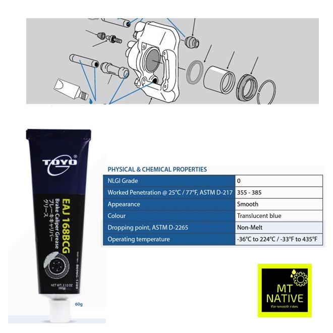 TOYOG Brake Caliper Grease / Silicone Grease / Anti Seize / Copper