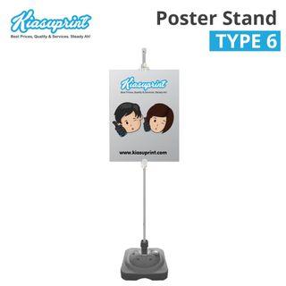 Type 6: Outdoor Water Base Adjustable Poster Stand With Clip Holder