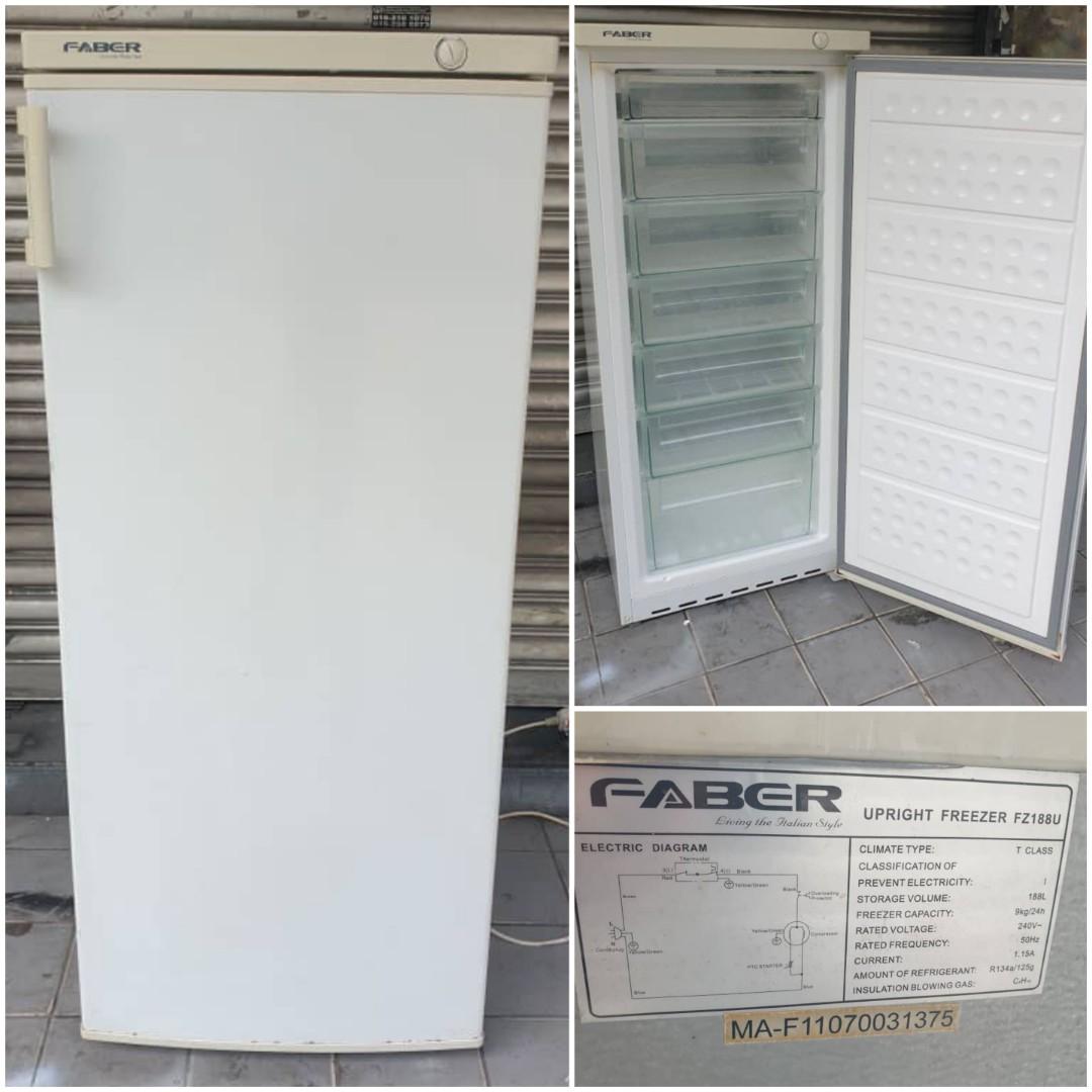 Used upright Freezer 188L, peti beku peti ais refrigerator, good