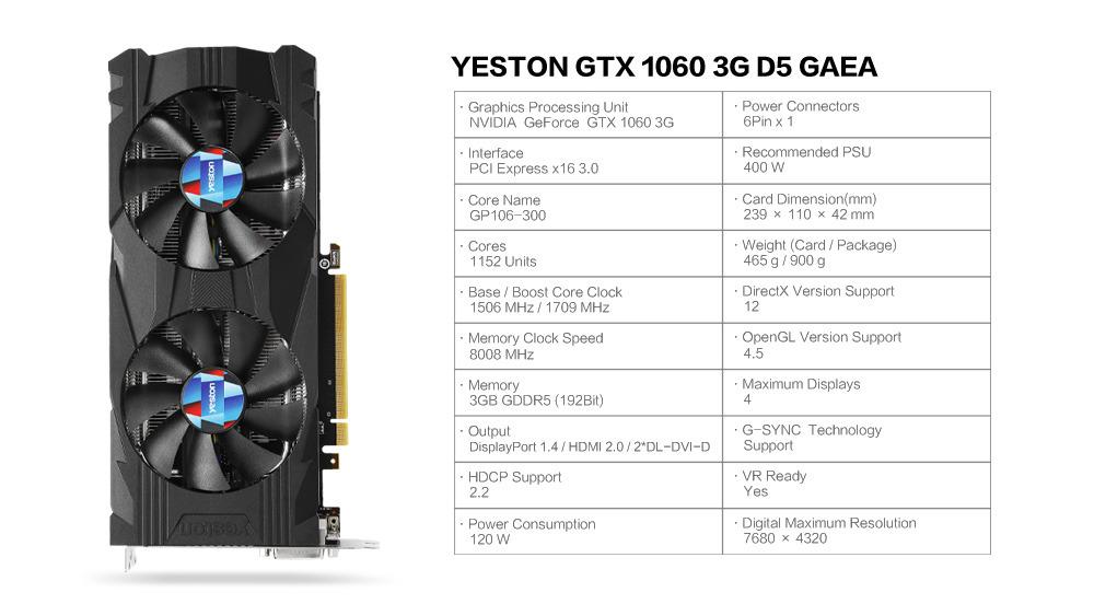 Yeston gtx best sale 1060