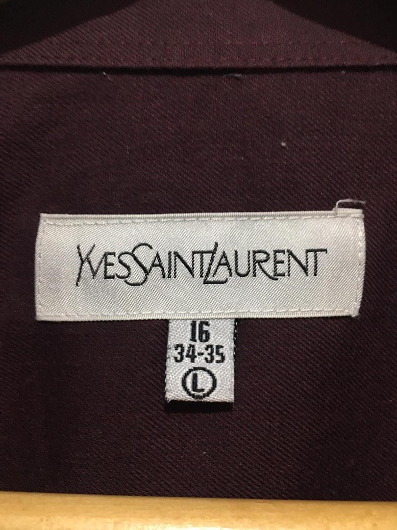 Yves Saint Laurent Long Sleeve (Category: Formal Shirts) located in Solano. Submitted by Hustle.Everyday (Listing ID 1183060994, Image 3). Description: Yves Saint Laurent Long Sleeve (Off/Legit) (No pocket embroidery) Length x Width: 31x24 Condition: 9/10 Color Rate: 9/10 Issue: ‼️Check all photos for reference‼️ ❌ Mine: ₽700.