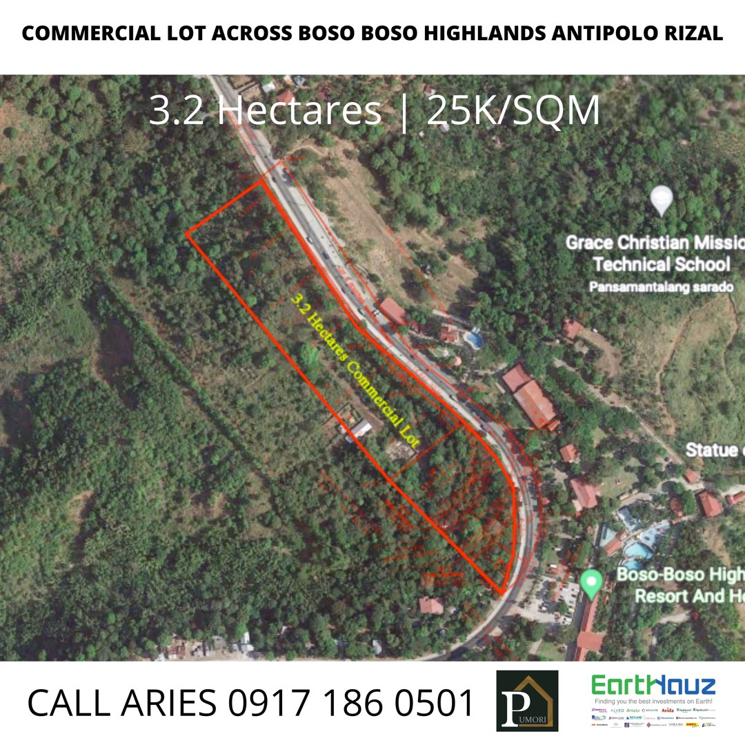 3.2 Hectares Commercial Lot across Boso Boso Highlands Antipolo Rizal